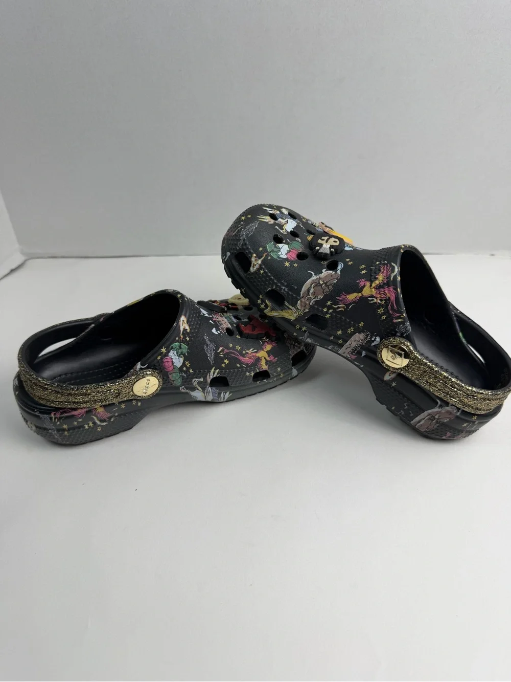 Crocs Vera Bradley X Harry Potter Clog Size C13 Kids Black Gold Glitter Strap